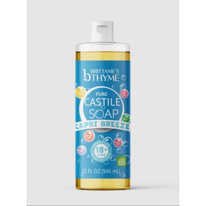 BRITTANIES THYME: Capri Breeze Pure Castille Soap, 32 fo