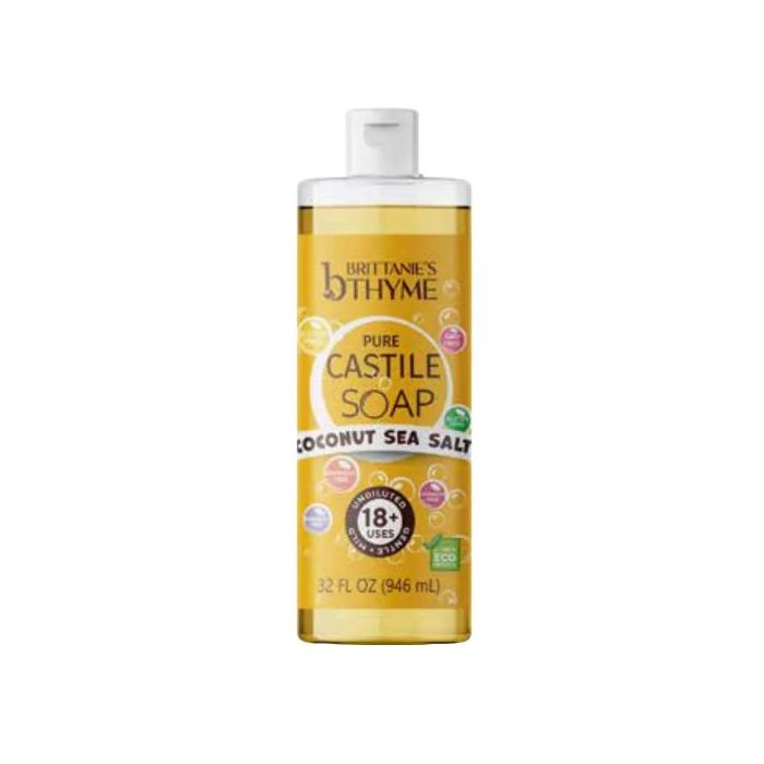 BRITTANIES THYME: Coconut Sea Salt Pure Castille Soap, 32 fo