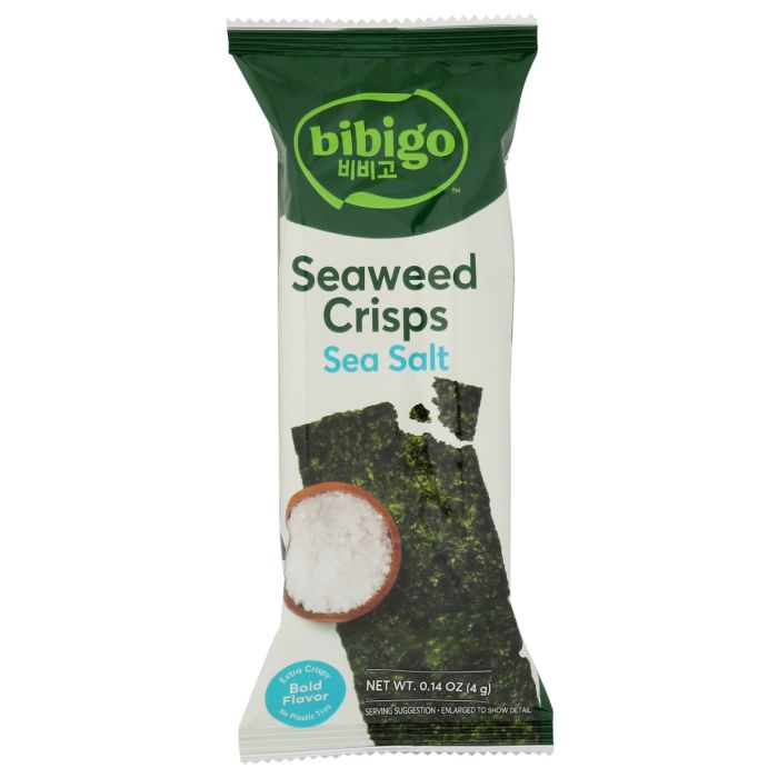 BIBIGO: Seaweed Crisps Sea Salt, 0.14 oz
