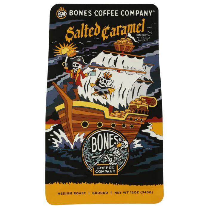 BONES COFFEE COMPANY: Salted Caramel Ground Coffee, 12 oz