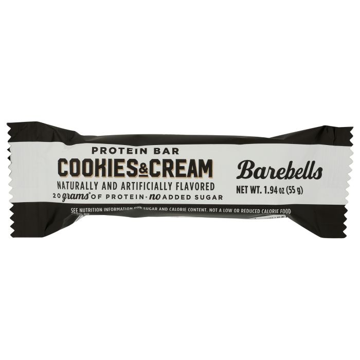BAREBELLS: Cookies and Cream Protein Bar, 1.94 oz