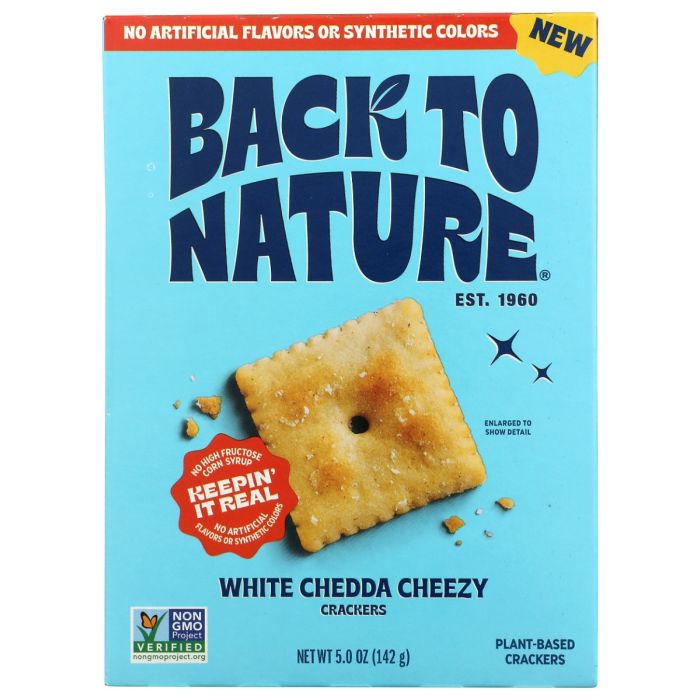 BACK TO NATURE: White Chedda Cheezy Crackers, 5 oz