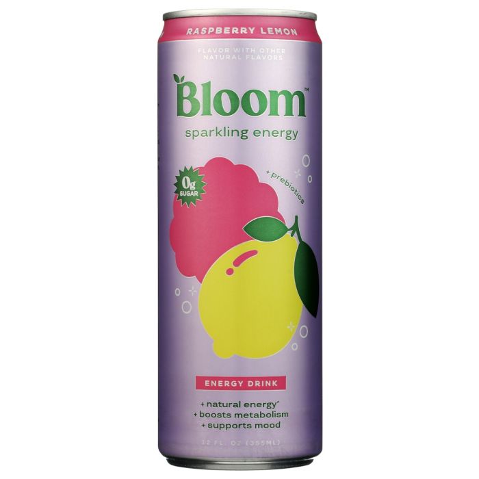 BLOOM BEVERAGES: Raspberry Lemonade Sparkling Energy, 12 fo