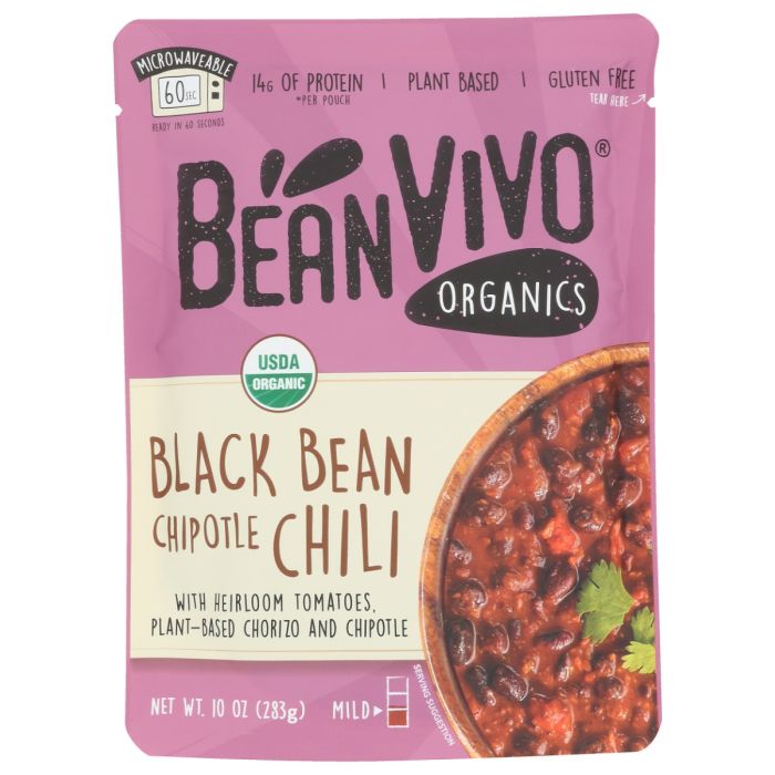 BEANVIVO: Organic Black Bean Vegan Chipotle Chili, 10 oz