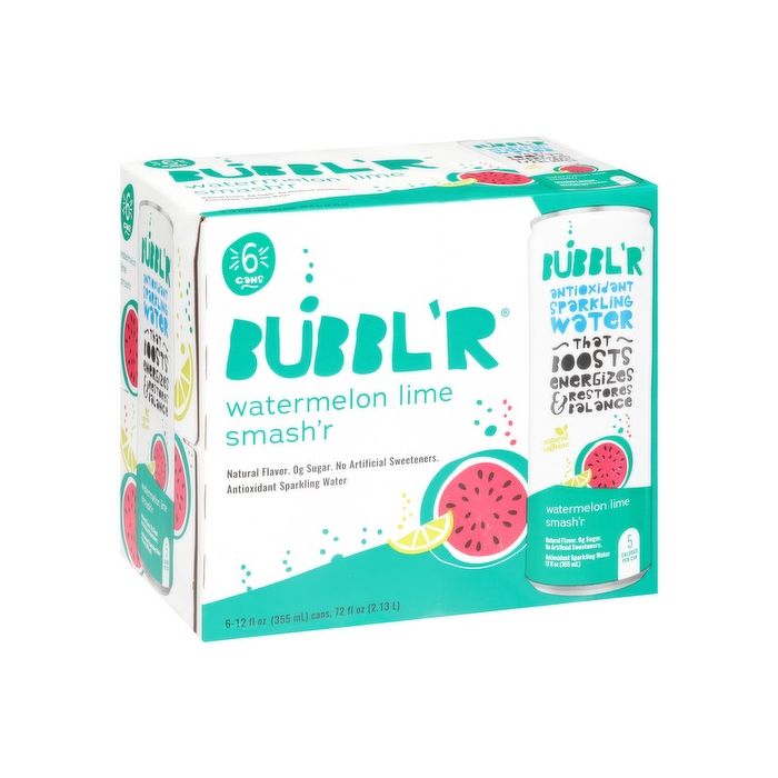 BUBBLR: Watermelon Lime Smashr 6 Count, 72 fo