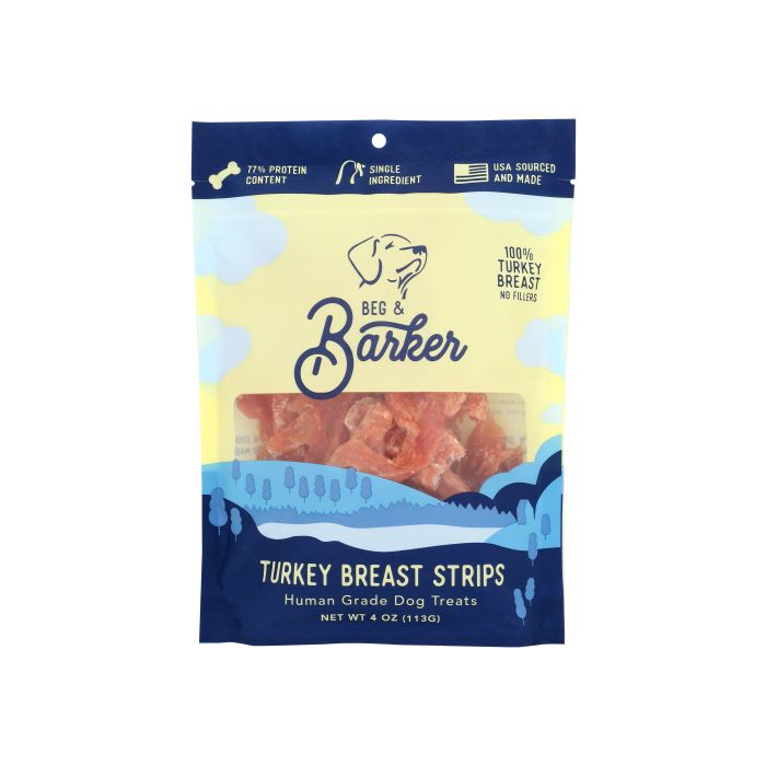 BEG AND BARKER: Turkey Breast Strips Dog Treats, 4 oz