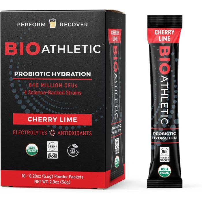 BIOATHLETIC: Cherry Lime Probiotic Hydration 10 Count, 2 oz