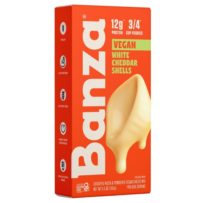 BANZA: Vegan White Cheddar Shells, 5.5 oz
