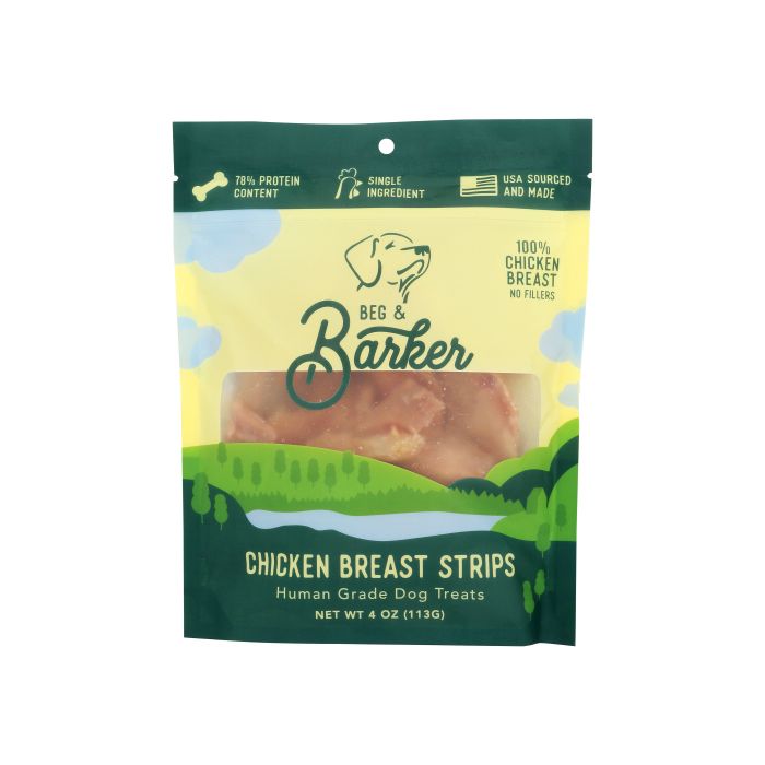 BEG AND BARKER: Chicken Breast Strips Dog Treats, 4 oz