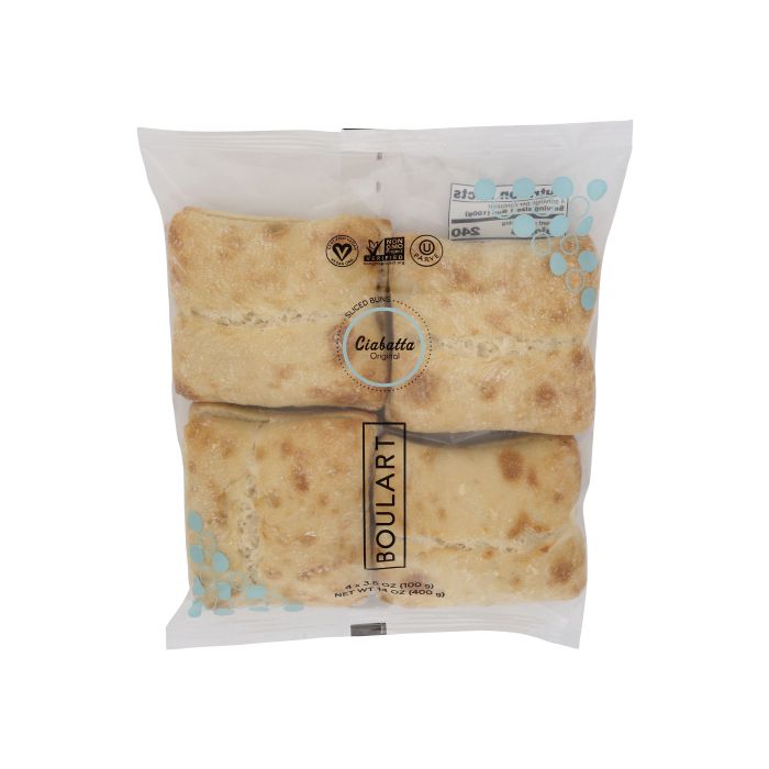 BOULART: Ciabatta Burger Buns 4 Count, 3.5 oz