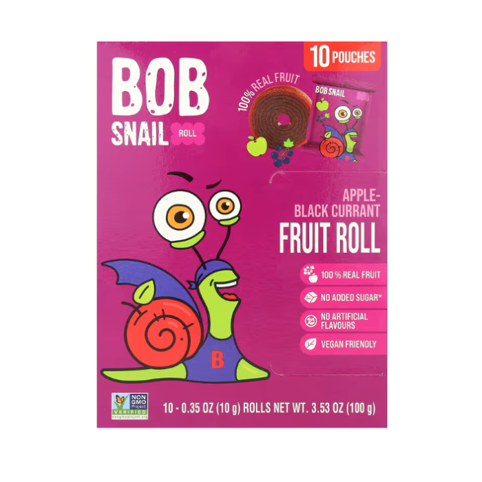 BOB SNAIL: Apple Black Currant Fruit Rolls, 10 pk