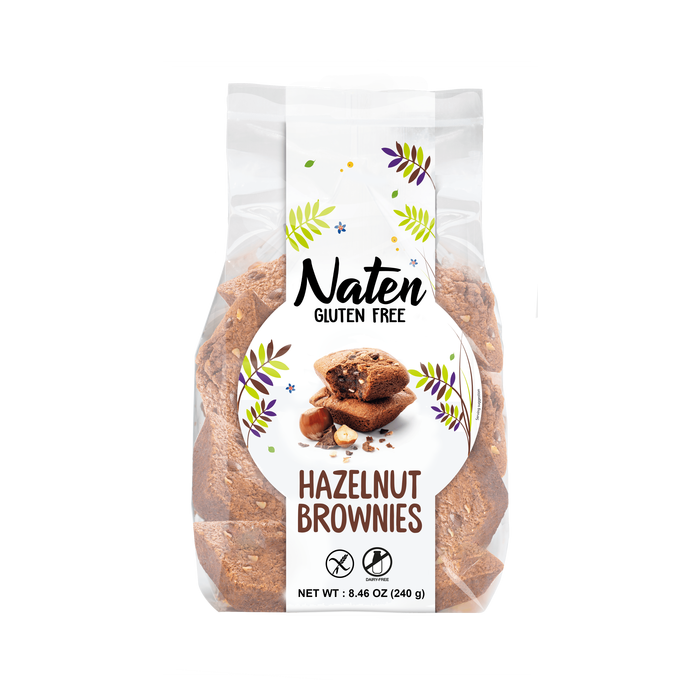 NATEN GLUTEN FREE: Hazelnut Brownies, 8.46 oz