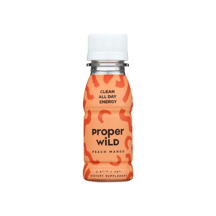 PROPER WILD: Clean All Day Energy Shots Peach Mango, 2.5 fo
