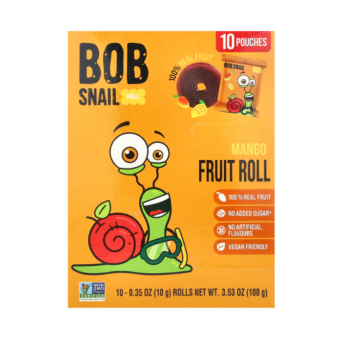 BOB SNAIL: Mango Fruit Rolls, 10 pk