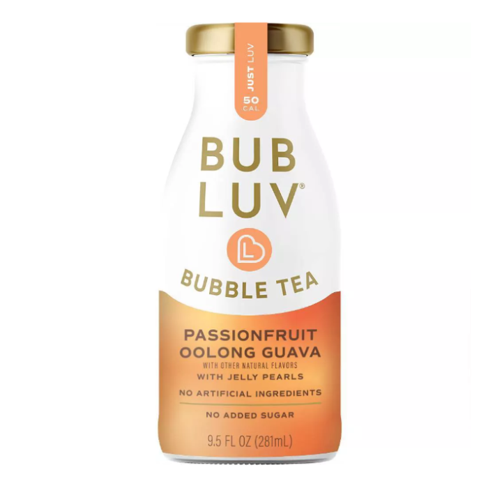 BUBLUV: Passionfruit Oolong Guava Bubble Tea With Jelly Pearls, 9.5 fo