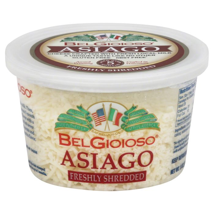 BELGIOIOSO: Shredded Asiago Cheese, 5 oz