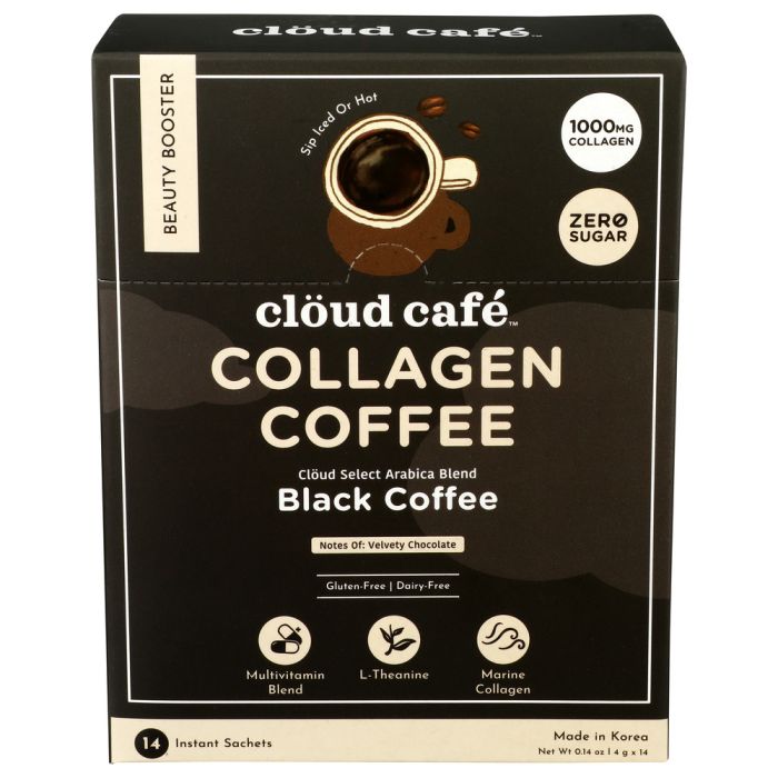CLOUD CAFE: Collagen Black Coffee, 0.84 oz