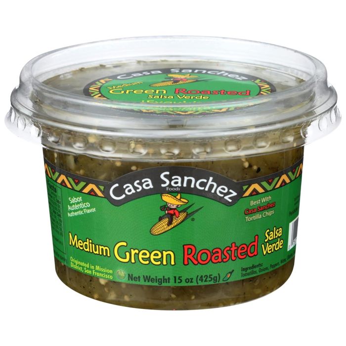 CASA SANCHEZ: Medium Green Roasted Salsa, 15 oz
