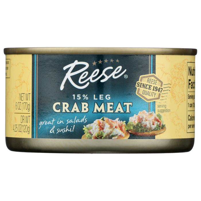 REESE: 15 Percent Leg Crab Meat, 6 oz