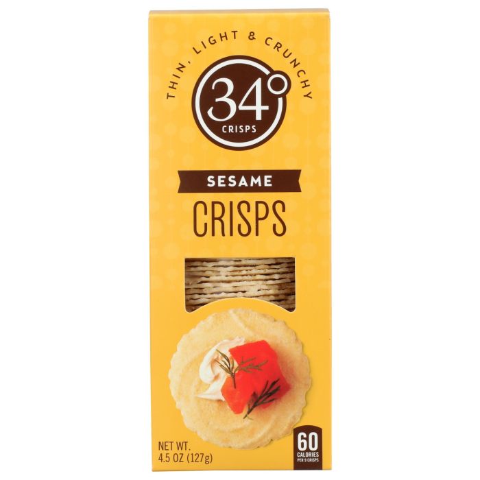 34 DEGREES: Sesame Crisps, 4.5 oz