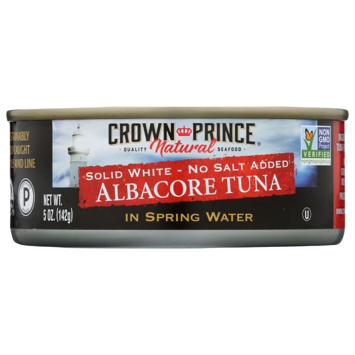 CROWN PRINCE: Solid White Albacore Tuna No Salt Added, 5 oz