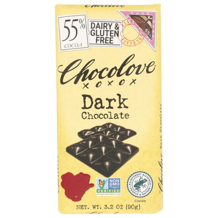 CHOCOLOVE: 55 Percent Dark Chocolate Bar, 3.2 oz