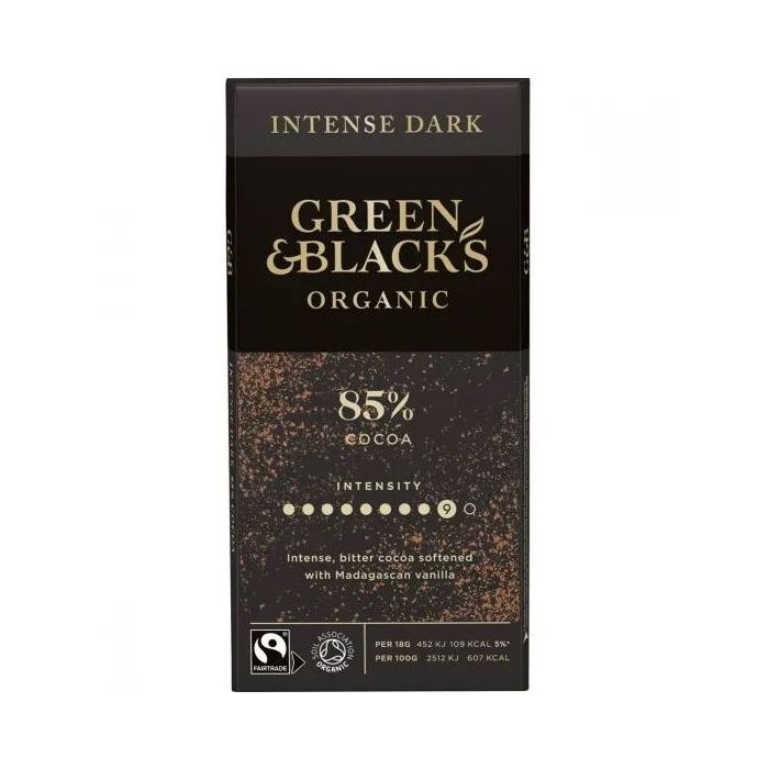 GREEN & BLACKS: Organic Dark 85 Percent Chocolate Bar, 3.17 oz