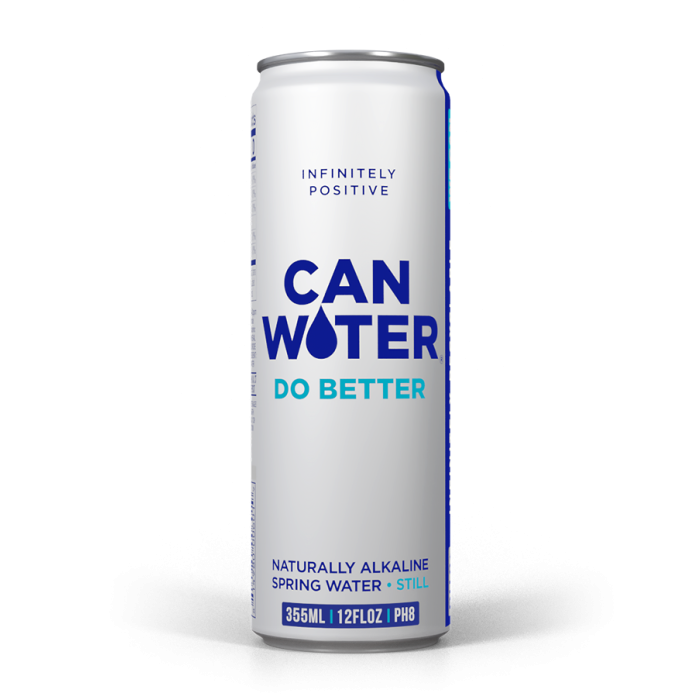 CAN WATER: Naturally Alkaline Spring Water, 12 fo