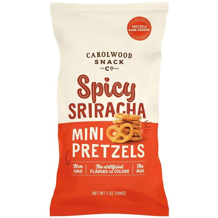 CAROLWOOD SNACK: Spicy Sriracha Pretzel, 7 oz