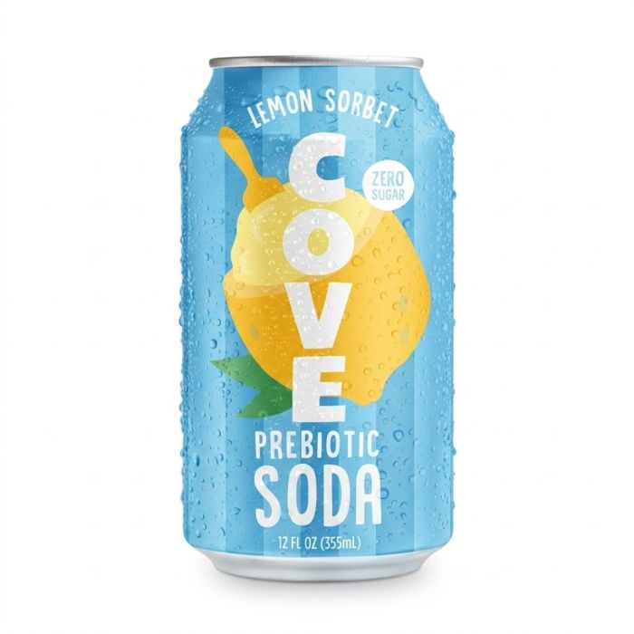 COVE: Lemon Sorbet Prebiotic Soda, 12 fo