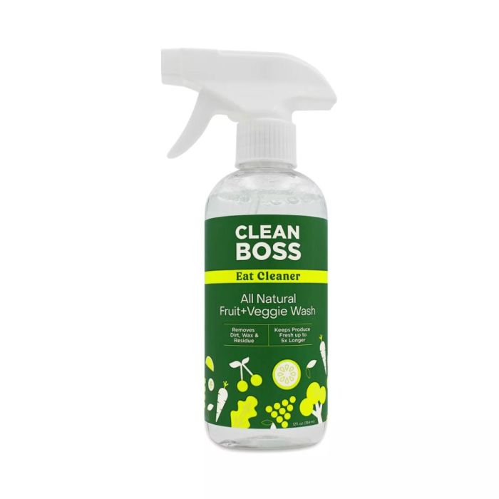 CLEAN BOSS: Eat Cleaner Fruit and Veggie Wash Spray, 12 fo