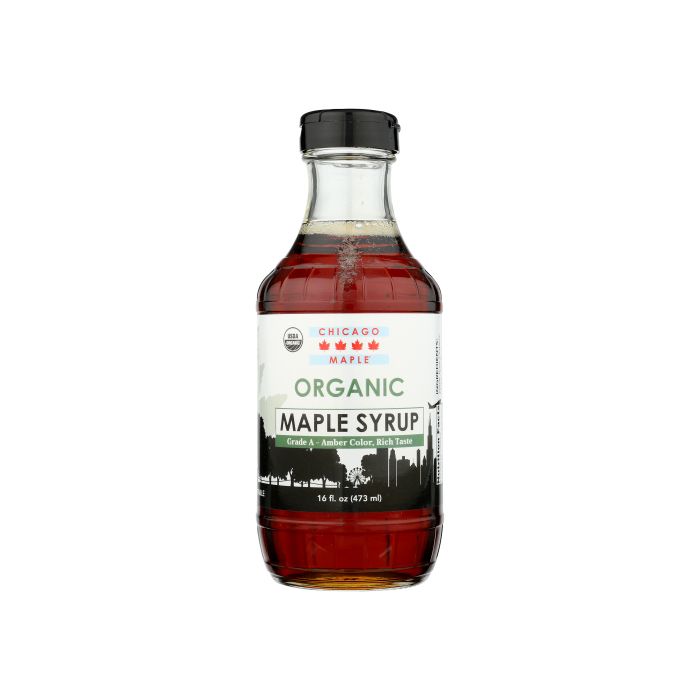 CHICAGO MAPLE: Organic Maple Syrup Glass, 16 fo