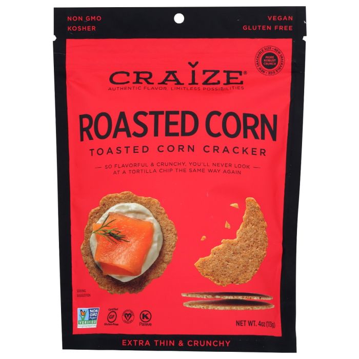 CRAIZE: Roasted Corn Crackers, 4 oz