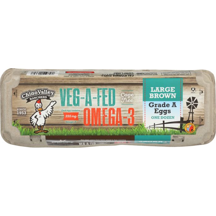 CHINO VALLEY: Veg A Fed Omega 3 Large Brown Eggs, 1 dz