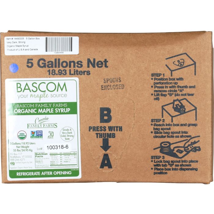 COOMBS FAMILY FARMS: Maple Syrup Dark Strong Taste Organic, 5 ga