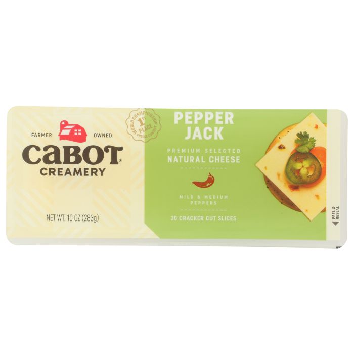 CABOT: Premium Pepper Jack Cheese Cracker Cut Slices Tray, 10 oz