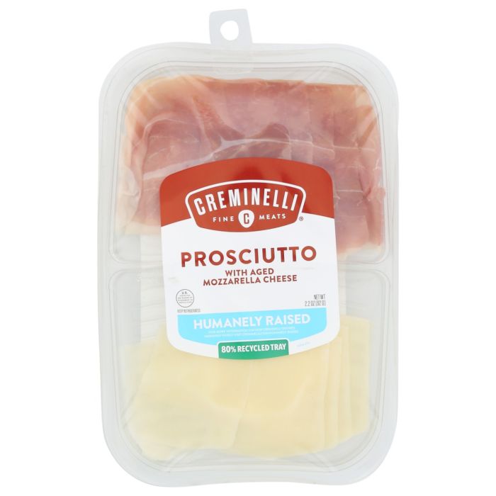 CREMINELLI FINE MEATS: Sliced Prosciutto with Aged Mozzarella Cheese, 2.2 oz