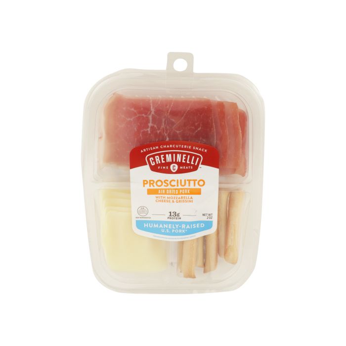 CREMINELLI FINE MEATS: Sliced Prosciutto with Mozzarella and Grissini, 2 oz