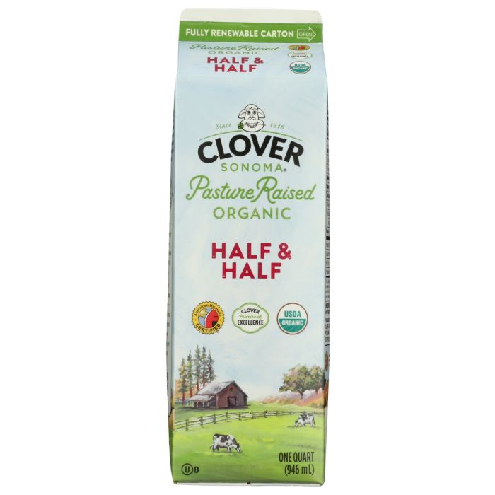 CLOVER SONOMA: Organic Half and Half, 32 oz