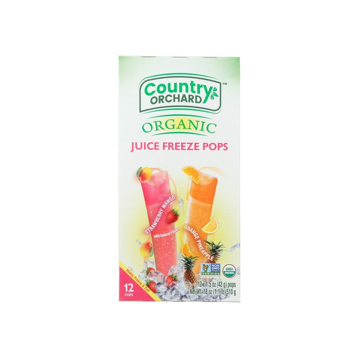COUNTRY ORCHARD: Strawberry Mango Orange Pineapple Juice Freeze Pops, 18 oz