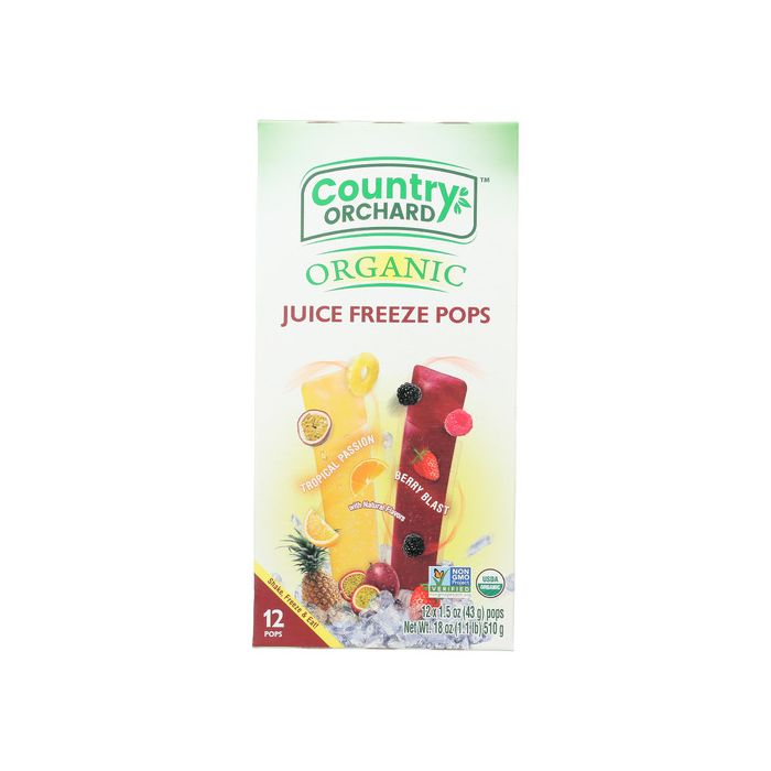 COUNTRY ORCHARD: Tropical Passion Berry Blast Juice Freeze Pops, 18 oz