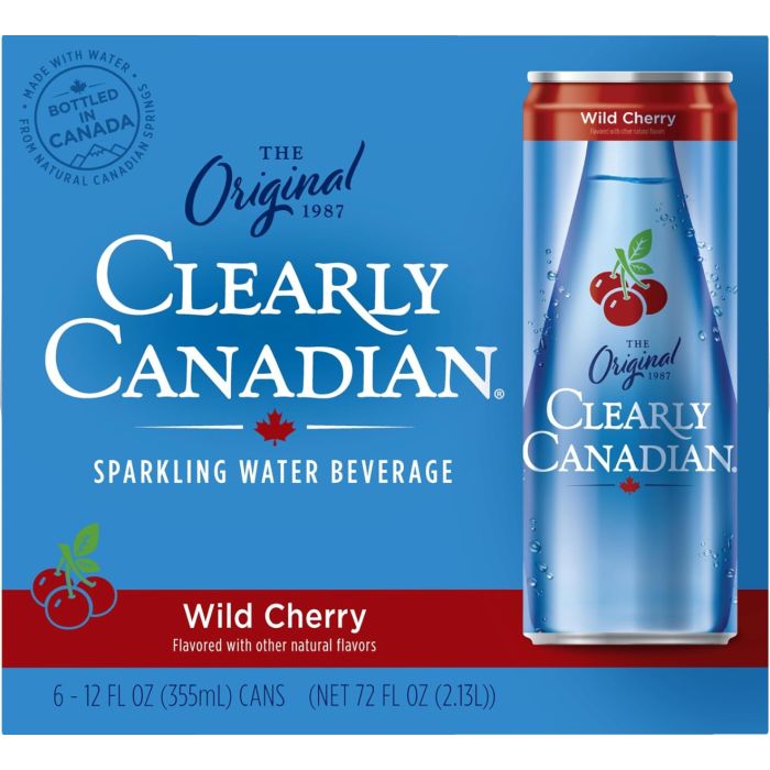 CLEARLY CANADIAN: Wild Cherry Sparkling Water Beverage 6 Count, 72 fo