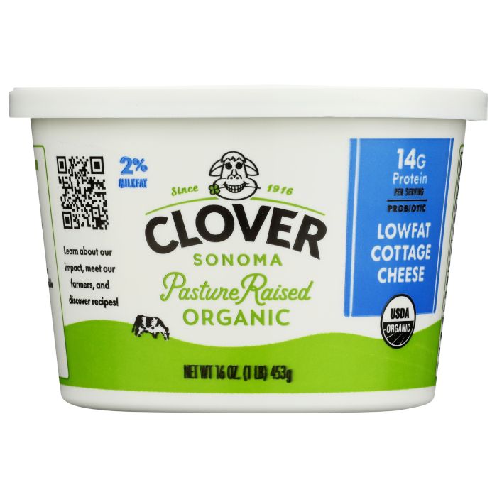 CLOVER SONOMA: Cottage Cheese Low Fat Organic, 16 oz