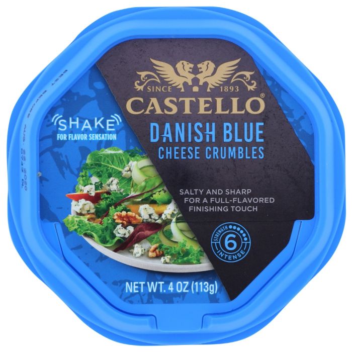 CASTELLO: Danish Blue Cheese Crumbles, 4 oz