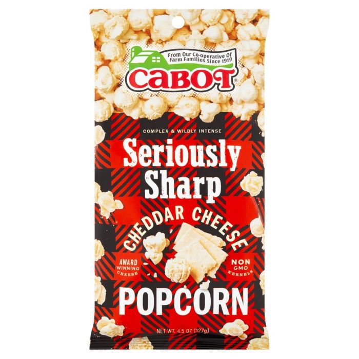 CABOT: Seriously Sharp Cheddar Cheese Popcorn, 4.5 oz