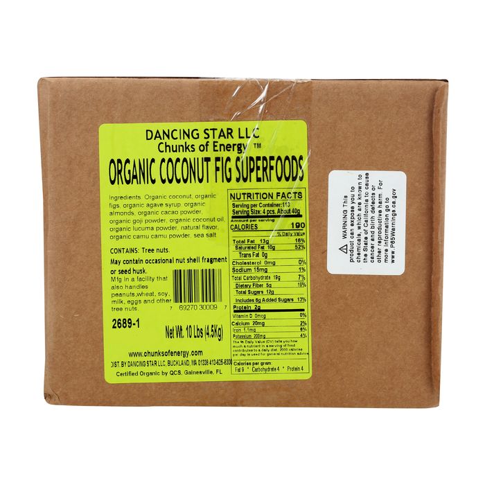 CHUNKS OF ENERGY: Coconut Fig Superfood, 10 lb