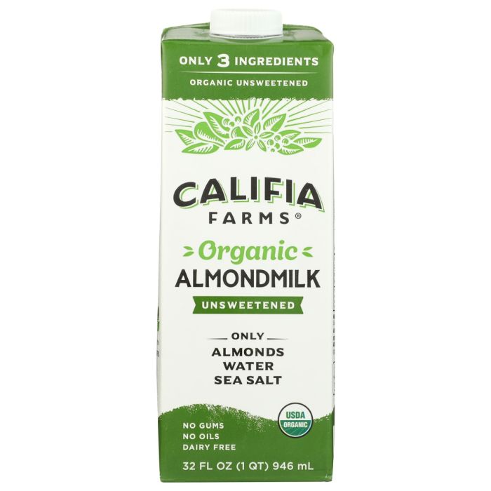 CALIFIA: Organic Unsweetened Almondmilk, 32 fo