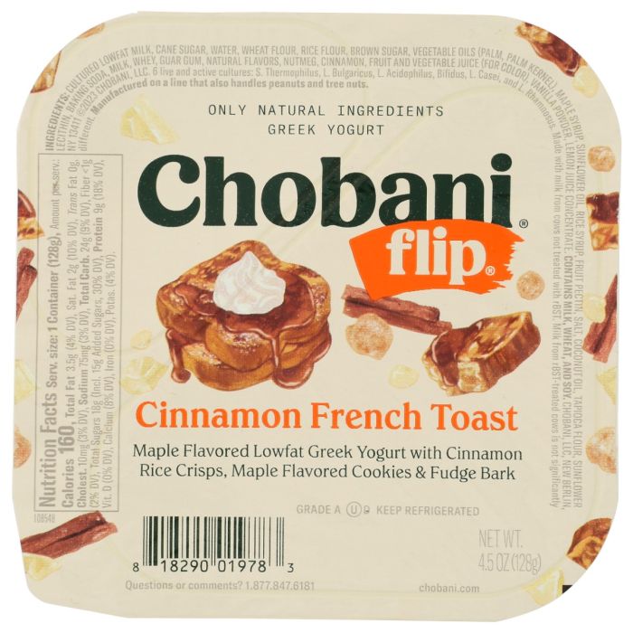 CHOBANI: Flip Cinnamon French Toast Yogurt, 4.5 oz