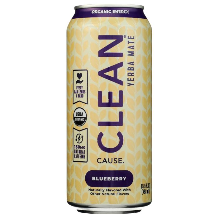CLEAN CAUSE: Blueberry Non Carbonated Organic Yerba Mate, 15.5 oz