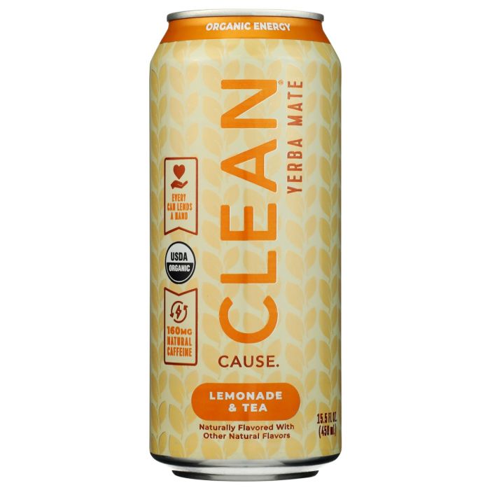 CLEAN CAUSE: Lemonade and Tea Non Carbonated Organic Yerba Mate, 15.5 oz